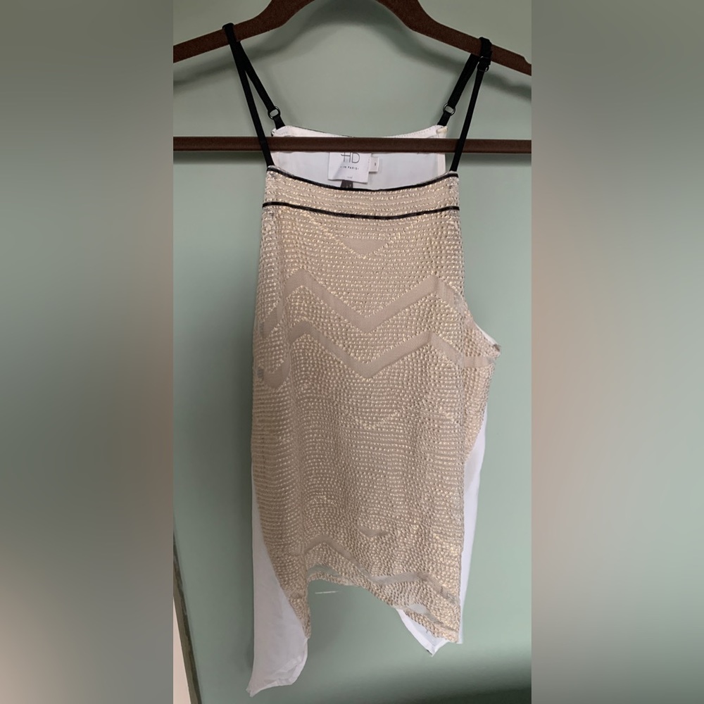 HD in Paris Anthropologie Shark Cut Dressy Tank size M petite EUC